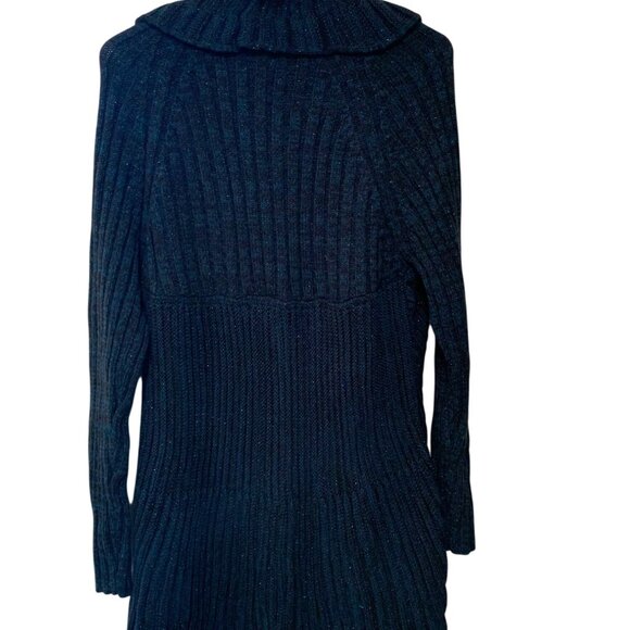 Vintage Y2K Apt 9 Womens Size XL Open Front Cardigan Sweater Mid Length Blue Bla - Picture 3 of 4